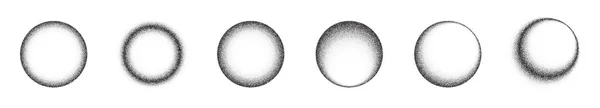 Cercles Grains Bruyants Pointillisme Motif Gradient Noir Points Grunge Abstraits — Image vectorielle