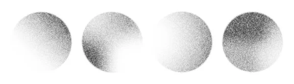 Rauschkornkreise Pointillismus Gradienten Kugeln Vektorkörnige Abstrakte Punkte Körniges Rauschen Tätowierung — Stockvektor