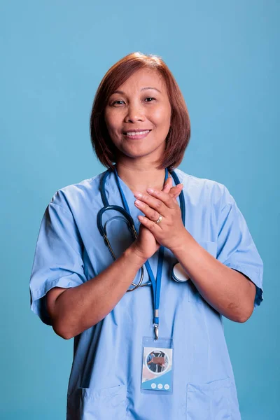 Asystent Medyczny Klaskanie Osiągnięciu Sukcesu Przemyśle Medycznym Pracy Służbie Zdrowia — Zdjęcie stockowe