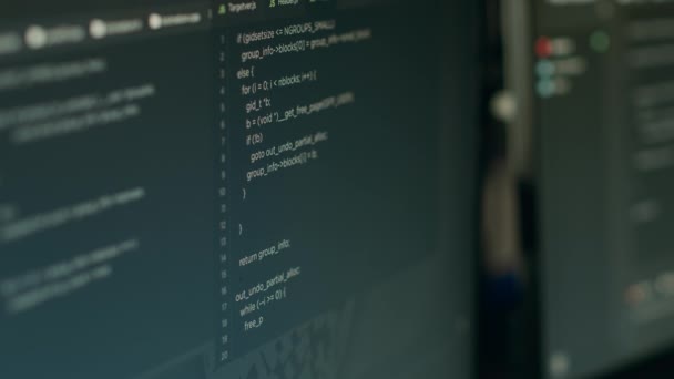 Opracowanie Programu Danymi Oknie Terminala Wyświetlającego Język Kodowania Komputerze Database — Wideo stockowe