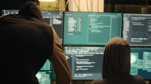 Wetshandhavingsinstantie Stoppen Cybercriminelen Hacktivisme Cryptojacking Doen Handhaving Van Overheid Operatie — Stockvideo