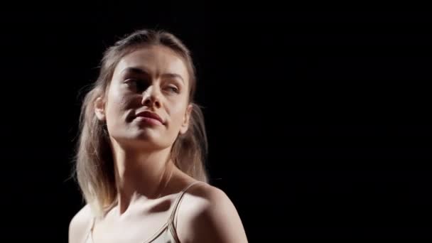 Caucasian Woman Feeling Flawless Uplifting New Beauty Campaign Embracing Imperfections — Αρχείο Βίντεο