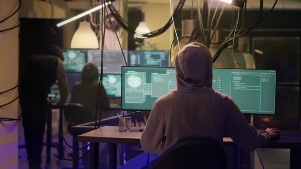 Wetshandhavingsinstanties Die Hackers Stoppen Cryptojacking Doen Politieoperaties Dwingen Online Veiligheid — Stockvideo