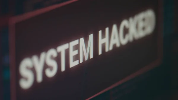 Computer Display Hacking Alert System Crash Showing Cyber Crime Attack — Stock Photo, Image
