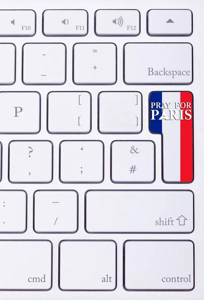 Фабрегас Париж Флажке Клавиатуре Международный Сапорт Жертв Теракта Париже — стоковое фото