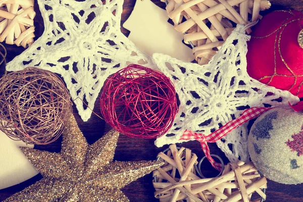 Adornos Navideños Tono Vintage Decoraciones Navidad — Foto de Stock