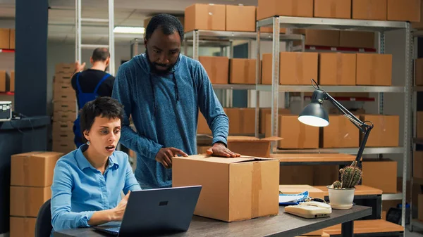 Diverse People Working Shipping Merchandise Customers Planning Delivery Shipment Young —  Fotos de Stock