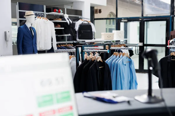 Modern Boutique Filled Formal Wear Multiple Racks Fashionable Merchandise Trendy — Stock Photo, Image