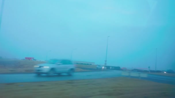 Car Drive Reykjavik Iceland Circa Marzo 2023 Bellissimo Paesaggio Ghiacciato — Video Stock