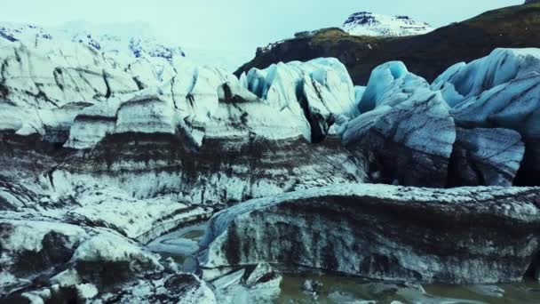 Εναέρια Άποψη Του Παγοκύτους Vatnajokull Iceland Διαμάντι Σχήμα Μπλοκ Και — Αρχείο Βίντεο