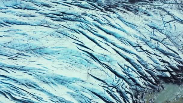 Вертикальное Видео Вид Воздуха Голубые Ледниковые Блоки Ледяной Шапке Ватнайокалла — стоковое видео