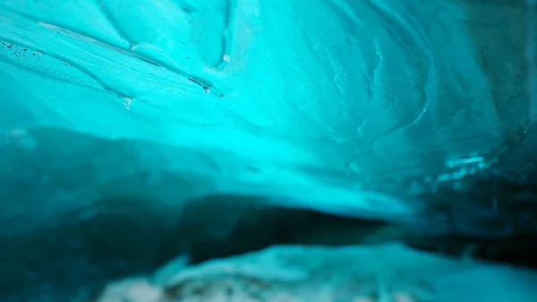 Blocs Glace Bleu Glacier Vatnajokull Intérieur Crevasse Iceland Beaux Paysages — Photo
