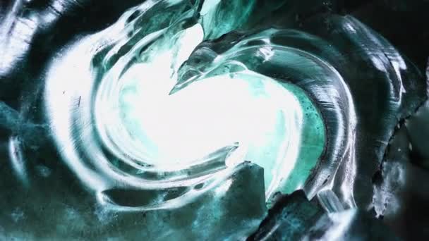 Vatnajokull Kék Jégszikla Belül Gleccser Hasadék Jégtakaró Táj Sarkvidéki Táj — Stock videók