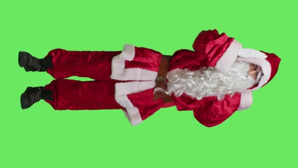 Video Verticale Vista Frontale Babbo Natale Malato Mal Testa Sensazione — Video Stock