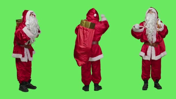 Santa Chef Choeur Costume Rouge Accompagner Orchestre Professionnel Tant Que — Video