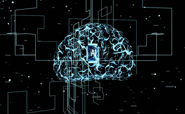 Visualisation Neurones Artificiels Organisés Plusieurs Couches Animation Rendu Traite Entrée — Photo