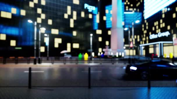 과거의 빌딩을 운전하는 자동차와 도로의 사무실 렌더링 애니메이션에 둘러싸인 거리와 — 비디오