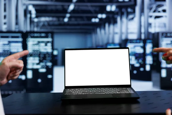 Nahaufnahme Einer Laptop Attrappe Die Von Informatikern Rechenzentrum Verwendet Wird — Stockfoto