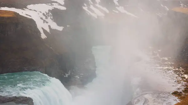 Cascata Gullfoss Reykjavik Circa Marzo 2023 Con Spettacolare Flusso Acqua — Foto Stock