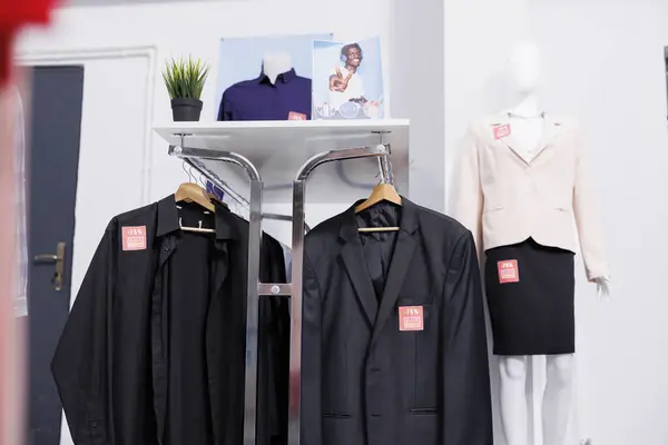 Чорна Ятниця Торгує Одягом Класичні Офіційні Предмети Одягу Продаються Відсотковою — стокове фото
