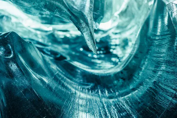 Majestätische Transparente Eisspalte Blaue Vatnajokull Eismasse Mit Rissen Island Gedeckte — Stockfoto