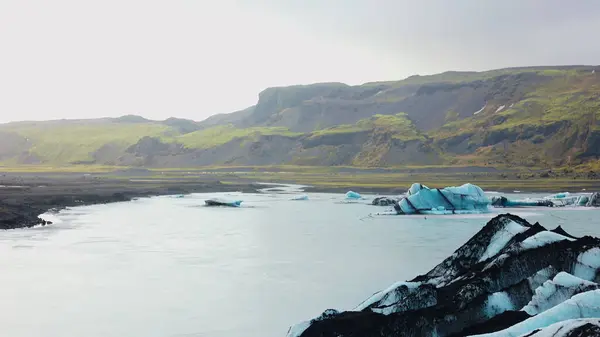 Természetes Vatnajokull Jéghegyek Jégtömbökkel Hatalmas Jeges Földdel Északi Tájakon Tájakon — Stock Fotó