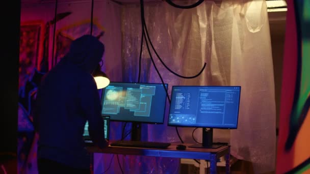 Hackers Secret Bunker Using Phishing Technique Tricks Users Revealing Sensitive — Stock Video