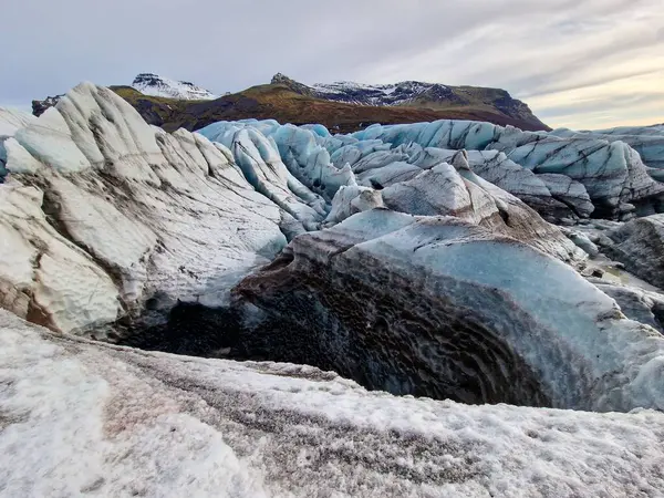 Frost Bedekt Vatnajokull Ijsberg Ijsland Met Ongelooflijk Grote Gletsjers Wit — Stockfoto