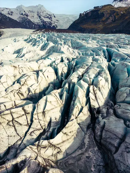 Fantástico Glaciar Vatnajokull Iceland Rodeado Agua Helada Colinas Heladas Rocosas — Foto de Stock