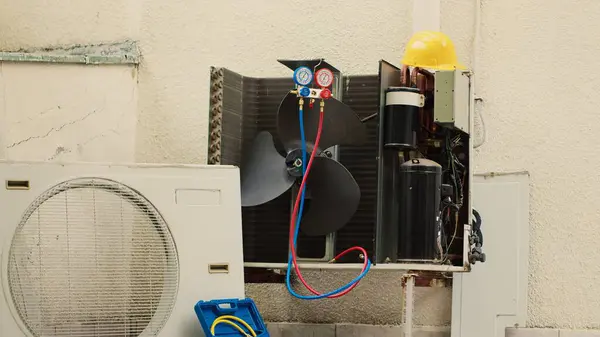 Faulty Condenser Protection Cover Removed Need Mending Defective Electric Internal — Stock Photo, Image