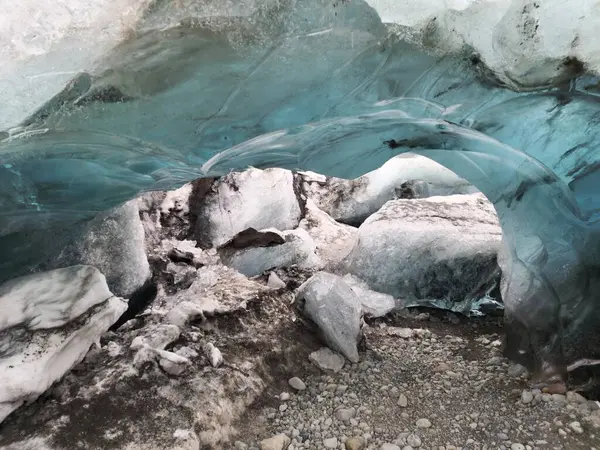 Замороженная Ледяная Масса Пещерах Ватнайокалла Тает Изменения Климата Морозные Икеландские — стоковое фото