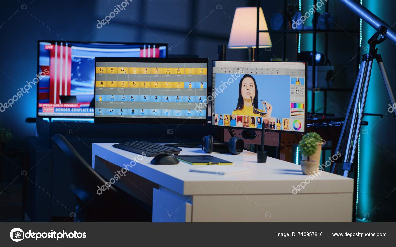 Photo Processing Software Interface Computer Screens Creative Agency ...