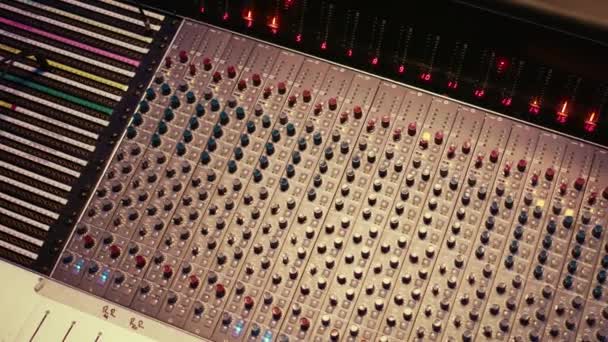 Empty Professional Recording Studio Audio Software Control Desk Buttons Sliders — Stock Video