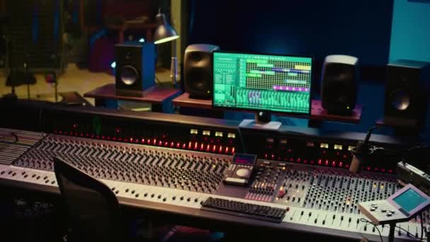 Salle Contrôle Studio Enregistrement Musique Avec Logiciel Daw Utilisé Pour — Video