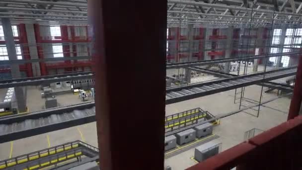 Fábrica Industrial Mostrando Linhas Máquinas Alta Tecnologia Linhas Montagem Animação — Vídeo de Stock