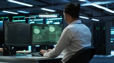 Sunucu odasındaki bilgisayar bilimcileri donanımı hacker saldırısından koruyorlar. Hassas bilgileri çalıyorlar. Veri Merkezi Siber Güvenlik Bölümü, güvenlik ihlali ile mücadele eden takım arkadaşları, Kamera A