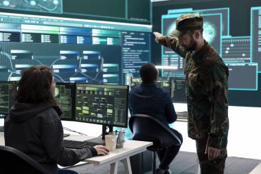 Silahlı kuvvetler siber güvenlik ekibi çok gizli soruşturmalar yürütüyor. Güvenli iletişim ve tehdit tespiti için ileri teknolojiyi kullanıyorlar. Gizli askeri bilgiler.