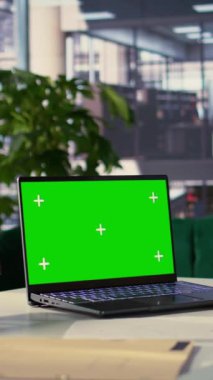 Dikey Video Afrikalı Amerikan CEO 'su izole edilmiş kroma anahtarı ve bilgi grafikleriyle çalışıyor, bir kalkınma projesi için girişim finansman sistemini gözden geçiriyor. Güçlü bir girişimci mali güvence sağlar. Kamera B