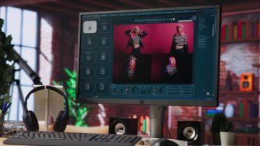 Merkez ofisteki bilgisayar temel metin komutlarından görüntüler üreten yapay zeka kullanıyor. AI GPT bilgisayar görüşü ve doğal dil işleme kullanarak fotoğraf üretiyor, flok yelkeni
