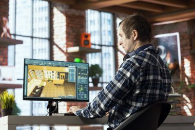 İç mimar odayı yeniden tasarlamak ve yeni bir daire planlamak için iç tasarım uygulaması kullanıyor. Mimari tasarımcı, tasarım uygulamalarını önizlemek için sanal ev dekorasyon programı kullanıyor