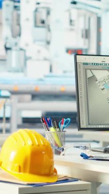 Boş fotovoltaik tesis sistem parametrelerini ayarlamak ve performansı artırmak için kullanılan dikey video görüntüsü. Güneş pillerindeki bilgisayar masası enerji kaynaklarını optimize eden fabrika üretiyor.