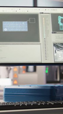 Sektör 4.0 güneş panelinde dikey görüntü IoT sensörleri aracılığıyla sorun çıkaran ekipman arızaları. Akıllı fotovoltaik fabrikasında bakım gerektiğinde uyarıda bulunan monitör