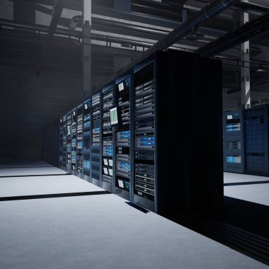 Büyük veri analizi, öngörü modelleri ve otomasyon için gerekli bilgisayar yüklerini yöneten sunucu tarım ekipmanları. Teşhis ve optimizasyon için operasyonel verilerle ilgilenen süper bilgisayarlar