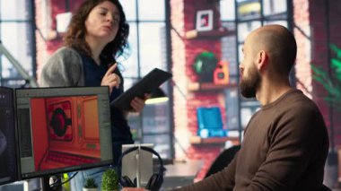 Oyun geliştiricisi, makine öğrenme temelli çözümler ve bulut hesaplamalarıyla geliştirilmiş derin öğrenme, fütüristik çevre kullanarak uzay gemisi istasyonu tasarlamak için yapay zeka tarafından oluşturulmuş bir program kullanır. Kamera B.