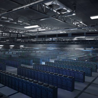 Sunucu merkezi teknolojisi kripto para işlemlerinde, madencilik işlemlerinde ve merkezi olmayan bilgisayar işlemlerinde kullanılan verileri yönetiyor. Yüksek performanslı ana sistemler engelleme sistemlerine güç veriyor, 3B oluşturucu