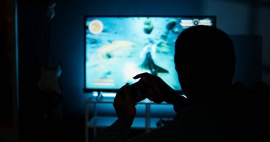 Adam televizyonda çok oyunculu internet oyunları oynayıp konsolunu akıllı televizyona ayarlıyor ve geceleri oyun oynuyor. Nişancı yarışmasında dövüşen oyuncu. Kamera A.