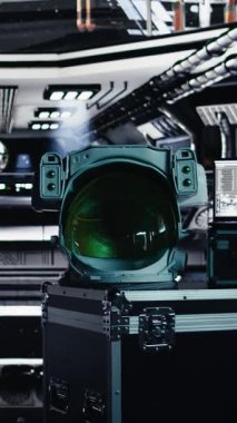 Yıldız gemisindeki dikey video dizüstü, Mars 'a yörüngesel uçuş sırasında termal denge ve çekirdek performans ölçümlerini gösteriyor. Uzaylı Kızıl Gezegen 'i gezerken, uzay gemisi motor okumaları analitikleri defterde.