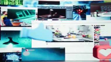 İnteraktif besleme dijital platformlarda trend olan çevrimiçi videoları sunuyor. Küresel kanalların yer aldığı sanal video duvarı çalma listesi atlıkarınca dönen viral klipleri gösteren gösterge panelini gösteriyor