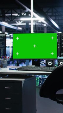 Veri merkezindeki dikey video yeşil ekran bilgisayarlar yapay zeka eğitim iş akışlarını ve ekipman sistemlerinin otomasyonunu destekliyor. Sunucu merkezindeki Chroma anahtar PC 'ler donanım işleme makinesini izleme öğrenme