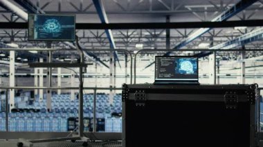 Sunucu merkezinde dizüstü bilgisayarda çalışan, yedekleme yapan, sorguları yöneten derin kodlama betiğini kapat. Veri merkezindeki AI teknisyeni kurumsal çözüm sistemlerini etkinleştiriyor, yakınlaştırıyor